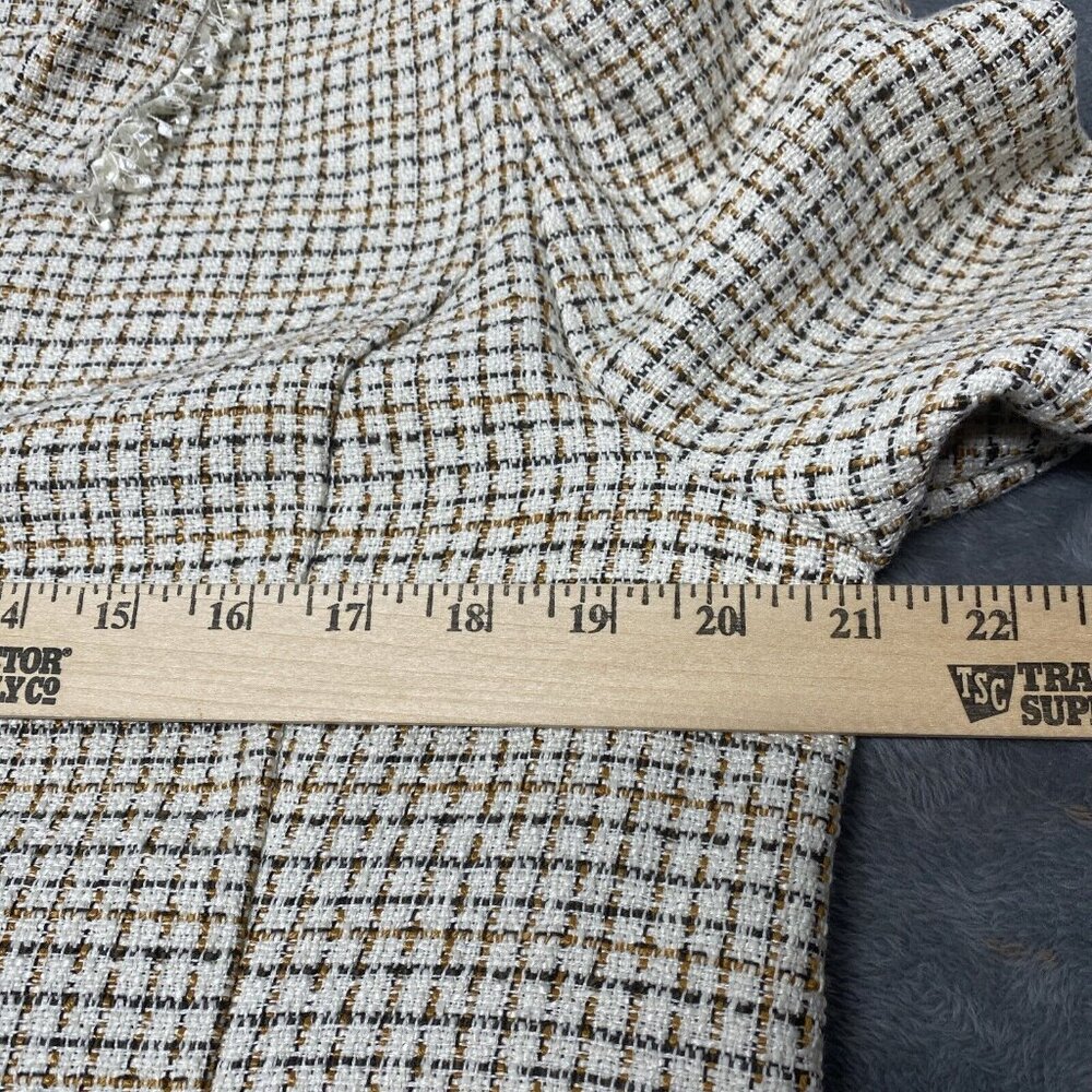 Cato Women’s Ivory Tweed Unlined Long Sleeves Button Up Jacket Sz L Office NWOT - Picture 5 of 10
